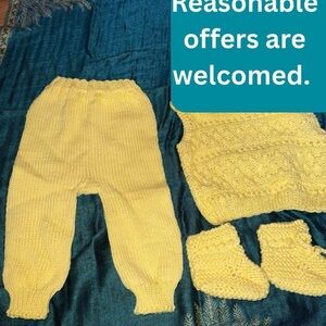Yellow Knitted Baby Set